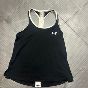 UNDER ARMOUR GIRLS SIZE MEDIUM 10/12 BLACK AND WHITE ACTIVE DRI FIT TANK